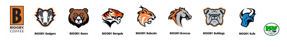 Biggby and kvha w team logos