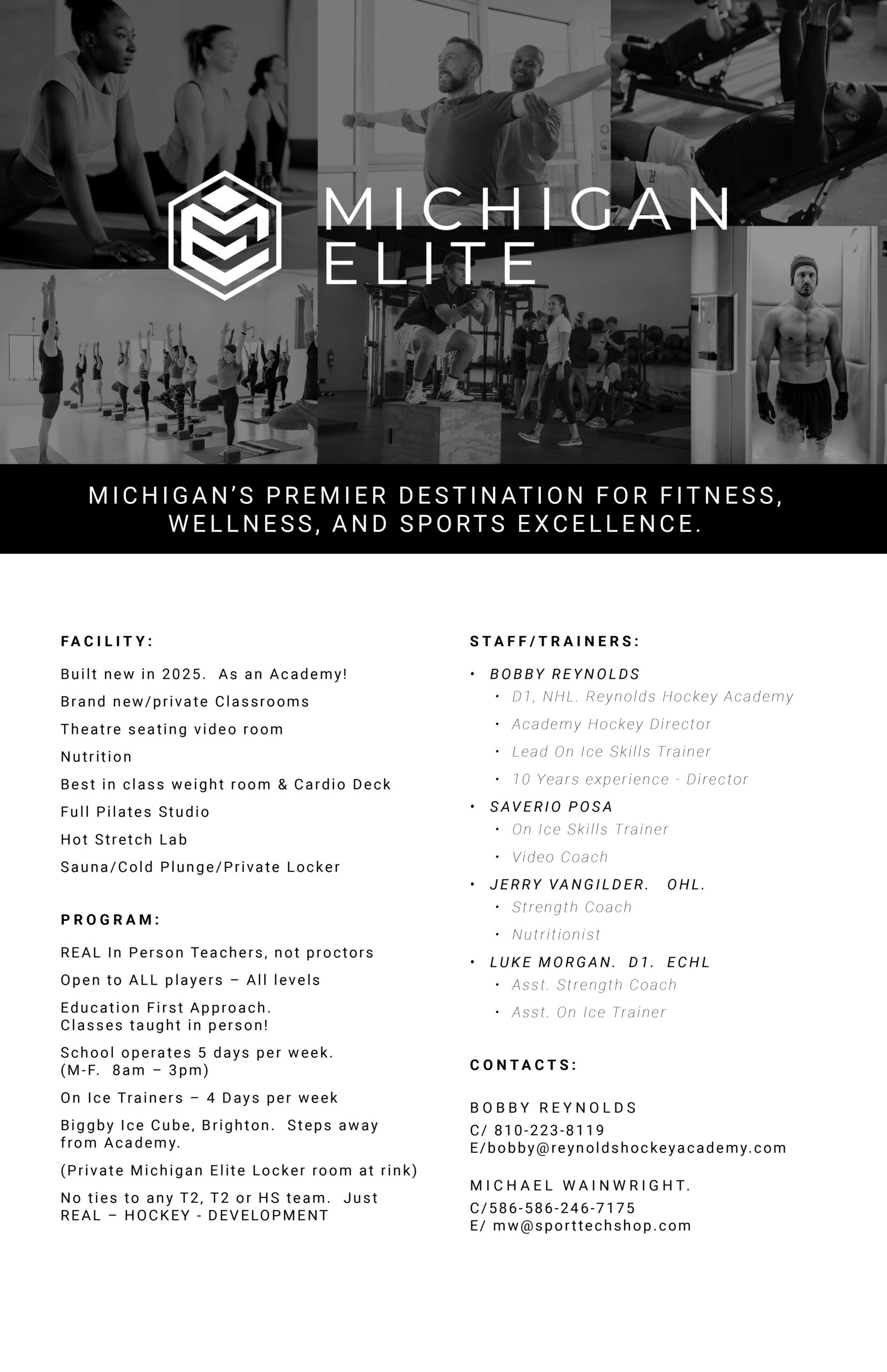 2025 Michigan Elite Sports Academy Flyer